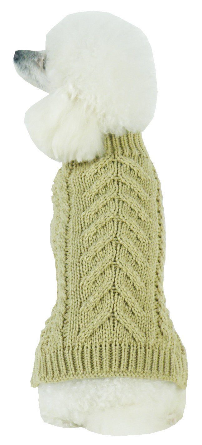 Pet Life Swivel-Swirl Heavy Cable Knitted Fashion Designer Dog Sweater