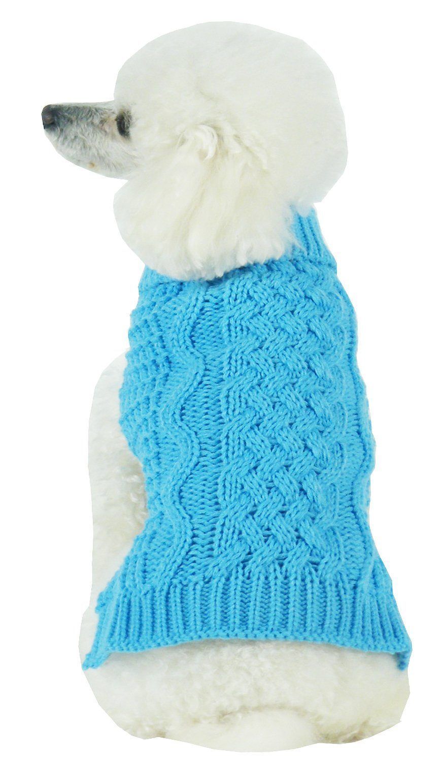 Pet Life Swivel-Swirl Heavy Cable Knitted Fashion Designer Dog Sweater