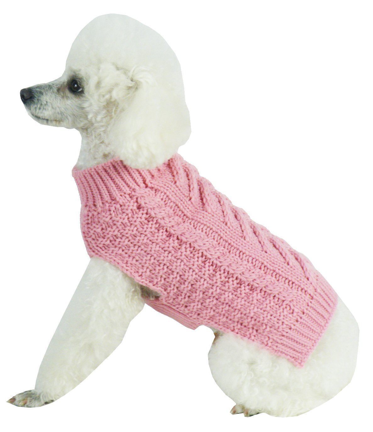 Pet Life Swivel-Swirl Heavy Cable Knitted Fashion Designer Dog Sweater