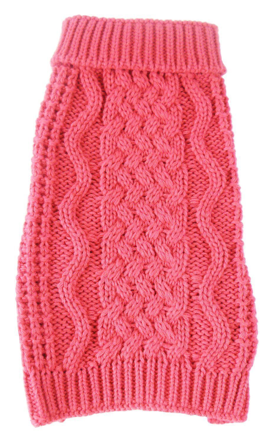 Pet Life Swivel-Swirl Heavy Cable Knitted Fashion Designer Dog Sweater