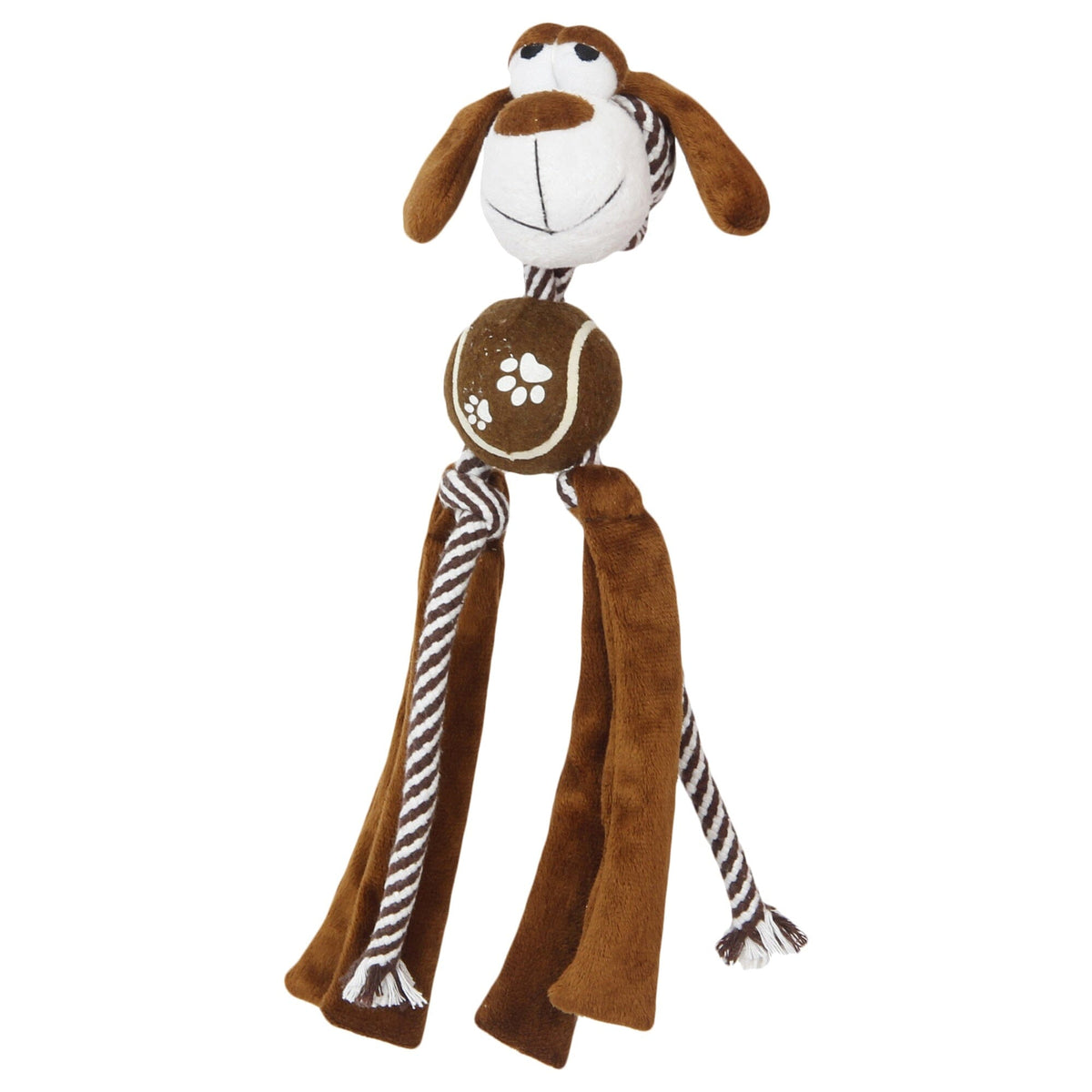Pet Life Tennis Pawl Rope Squeaker and Crinkle Tennis Dog Toy | HT Animal Supply
