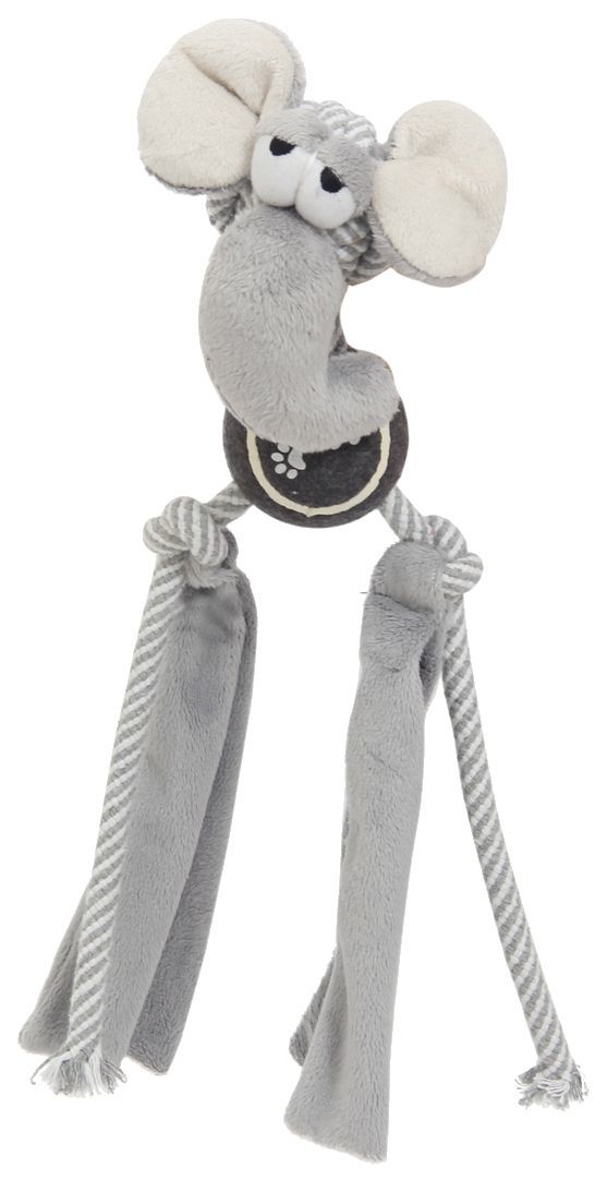 Pet Life Tennis Pawl Rope Squeaker and Crinkle Tennis Dog Toy