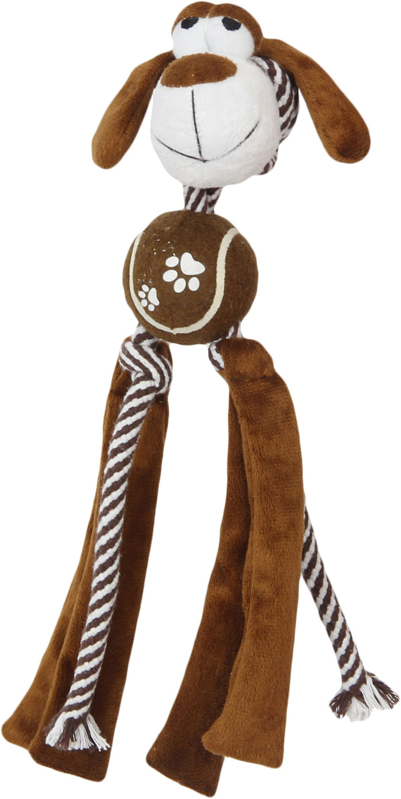 Pet Life Tennis Pawl Rope Squeaker and Crinkle Tennis Dog Toy