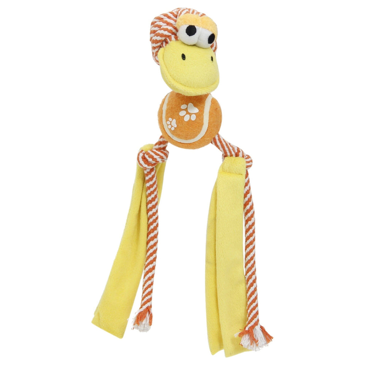 Pet Life Tennis Pawl Rope Squeaker and Crinkle Tennis Dog Toy | HT Animal Supply