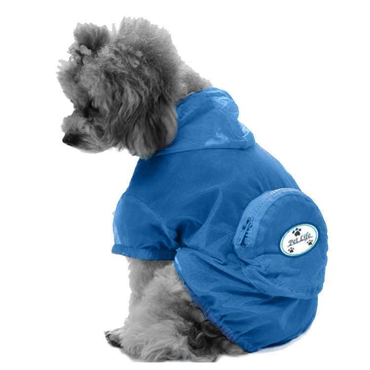 Pet Life Thunder Paw Ultimate Waterproof Collapsible Multi-Adjustable Travel Dog Raincoat