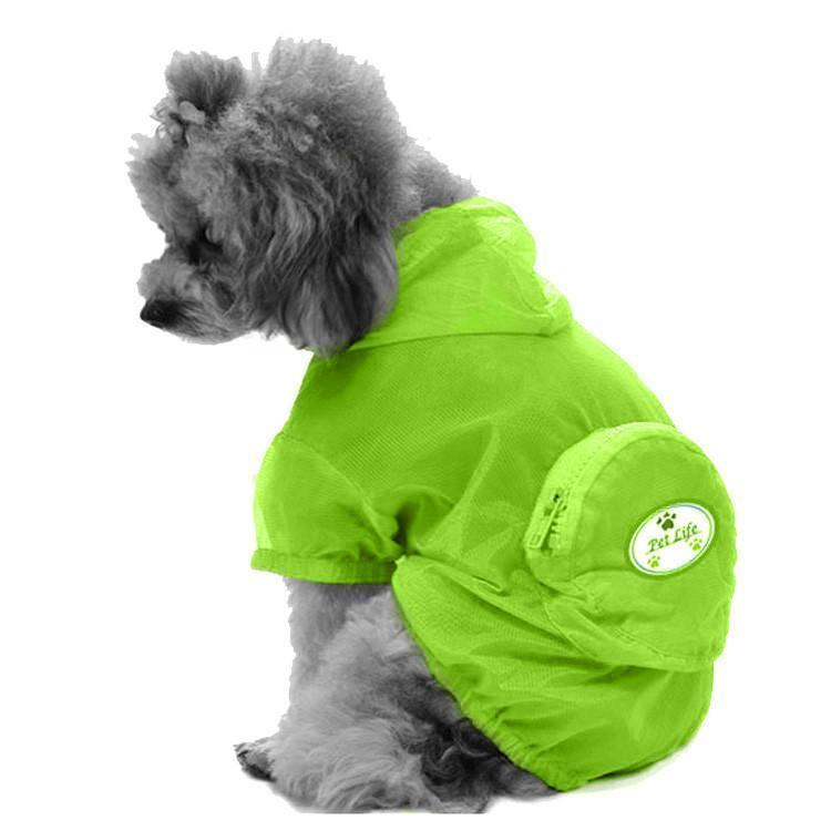 Pet Life Thunder Paw Ultimate Waterproof Collapsible Multi-Adjustable Travel Dog Raincoat