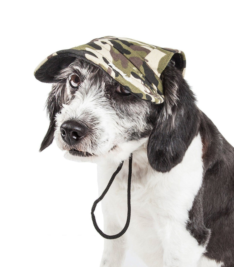 Pet Life Torrential Downfour Camouflage UV Protectant Adjustable Fashion Dog Hat Cap