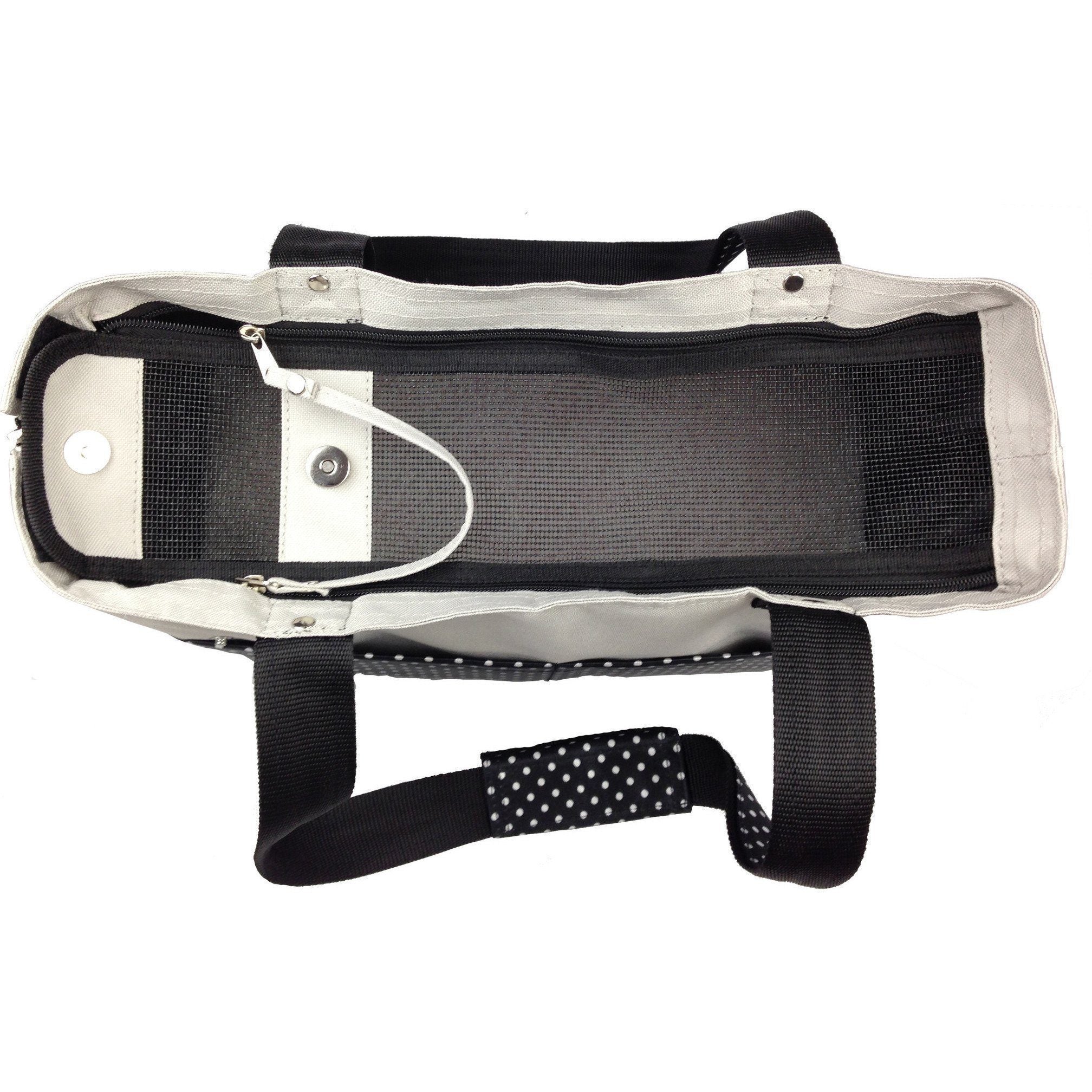 Pet Life Tote n Boater Trendy Spotted Designer Fashion Travel Pet Dog Carrier