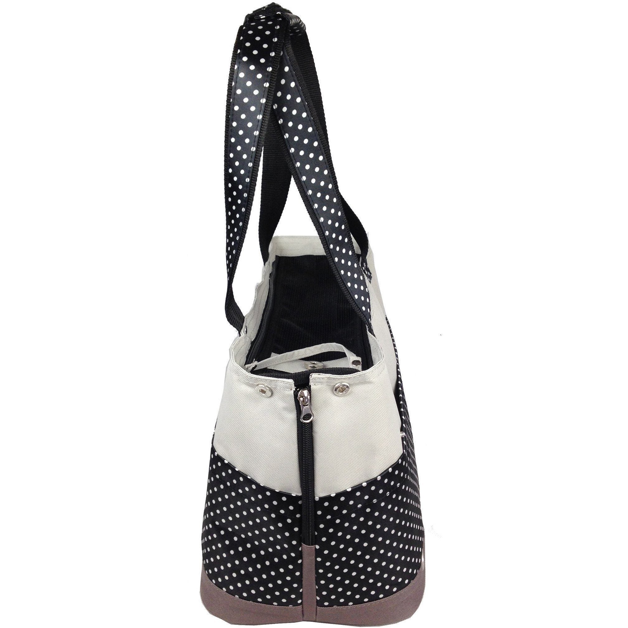 Pet Life Tote n Boater Trendy Spotted Designer Fashion Travel Pet Dog Carrier