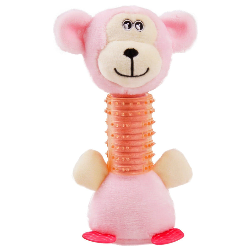 Pet Life Totty-Chew Plush and Rubber Squeaking Newborn Teething Cat and Dog Toy | HT Animal Supply