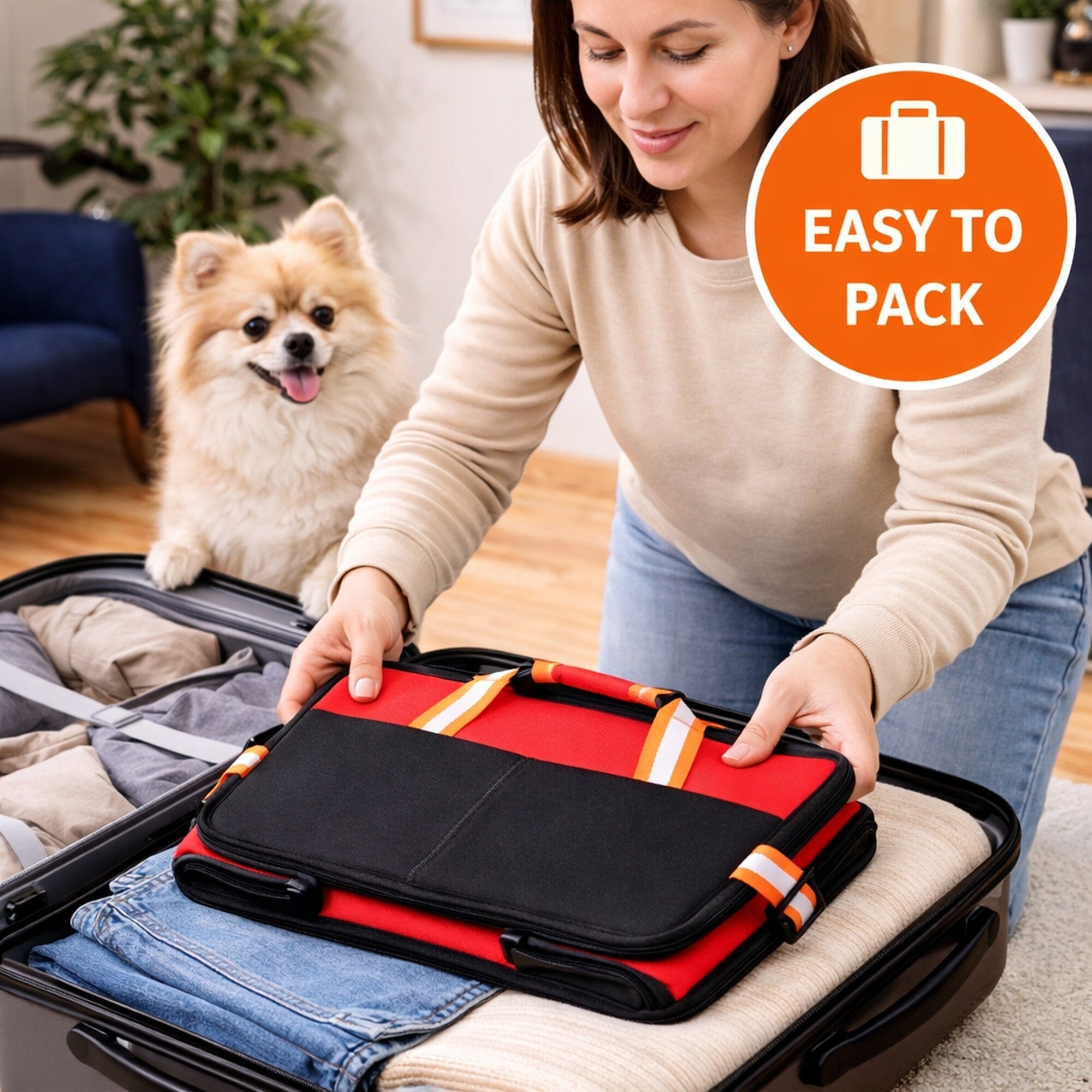 Pet Life Travel-Nest Folding Travel Cat and Dog Bed