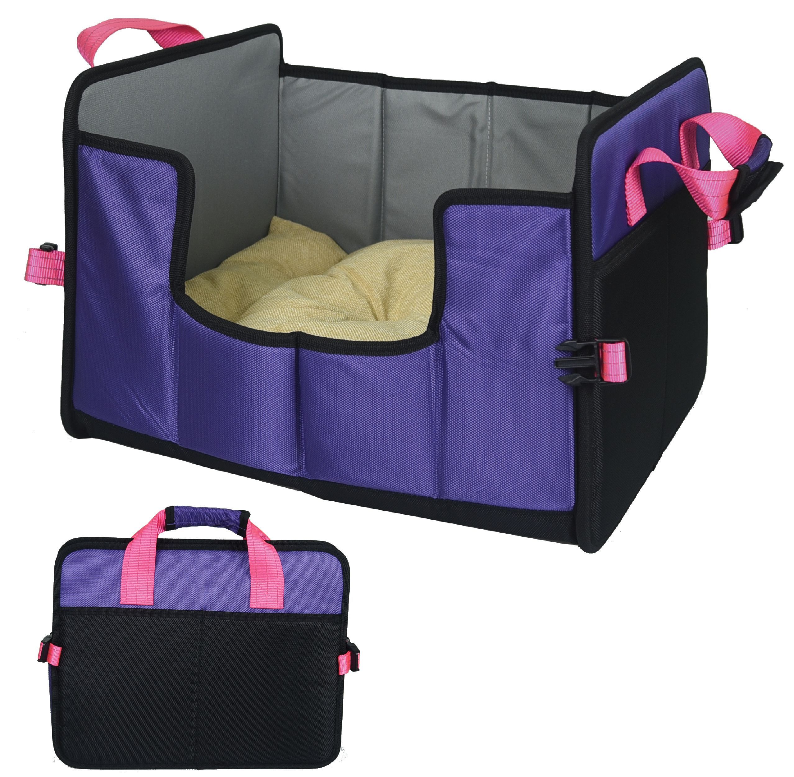 Pet Life ® Travel-Nest Folding Travel Cat and Dog Bed