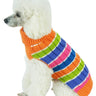 Pet Life ® Tutti-Beauty Rainbow Heavy Cable Knitted Ribbed Designer Turtle Neck Dog Sweater