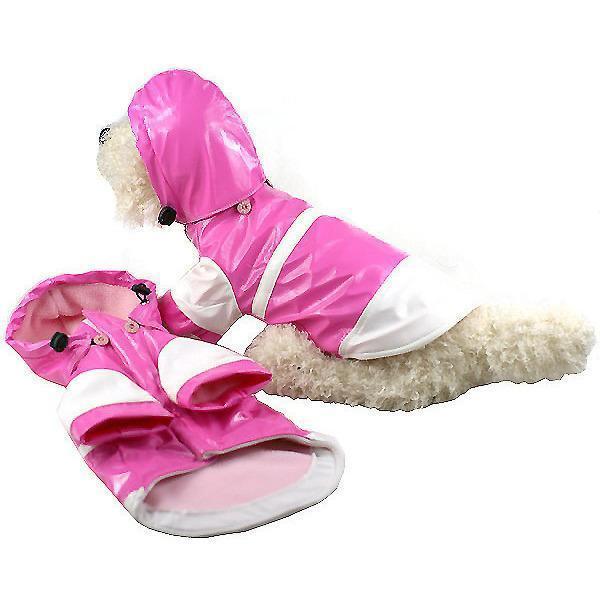 Pet Life Two-Tone Waterproof Adjustable Dog Raincoat Jacket w/ Removable Hood