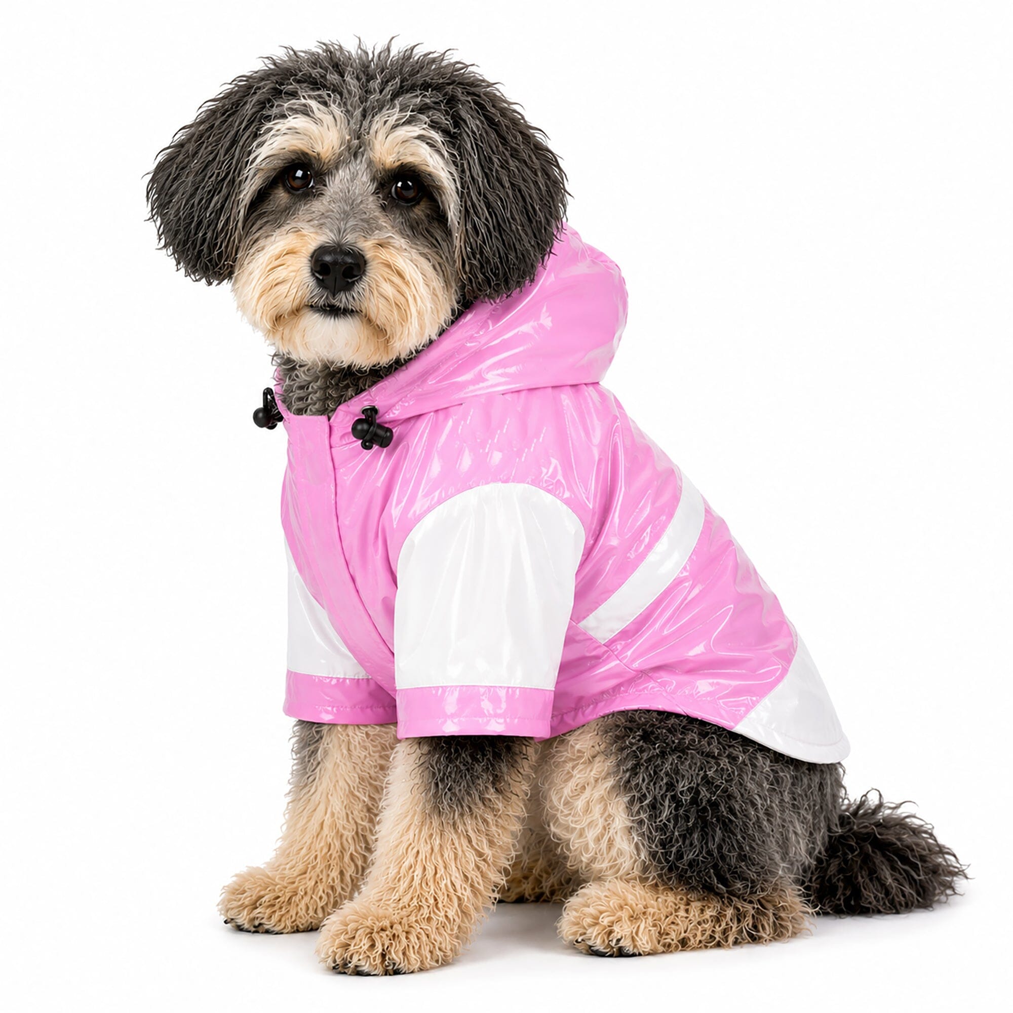 Pet Life Two-Tone Waterproof Adjustable Dog Raincoat Jacket w/ Removable Hood | HT Animal Supply