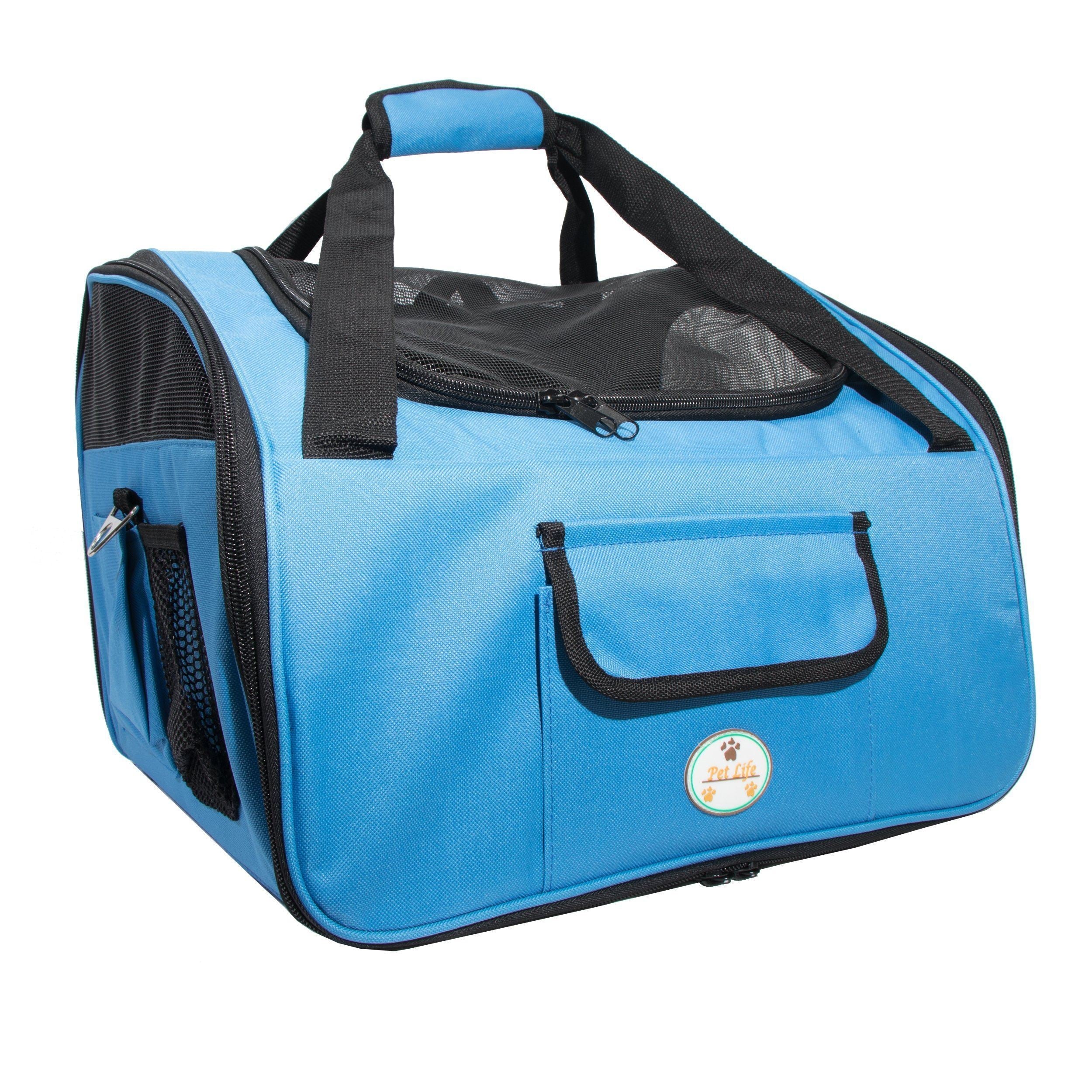 Pet Life Ultra-Lock Collapsible Safety Travel Wire Folding Pet Dog Carseat Car Seat Carrier crate