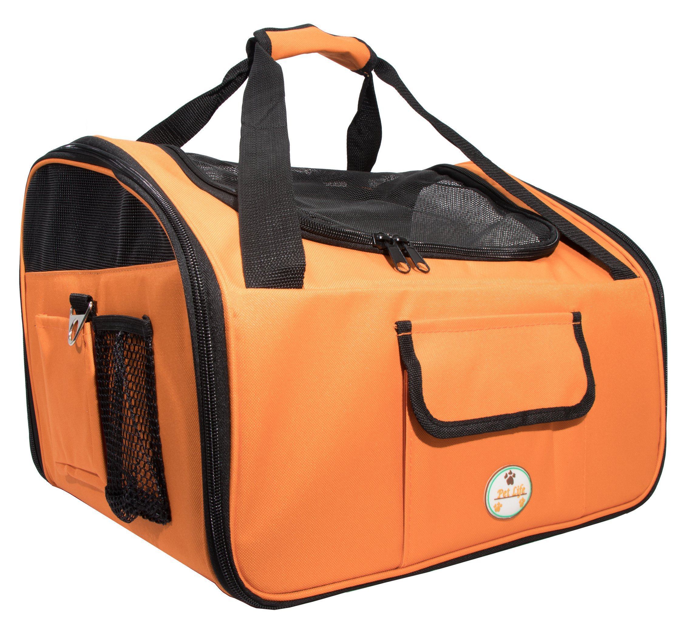 Pet Life Ultra-Lock Collapsible Safety Travel Wire Folding Pet Dog Carseat Car Seat Carrier crate