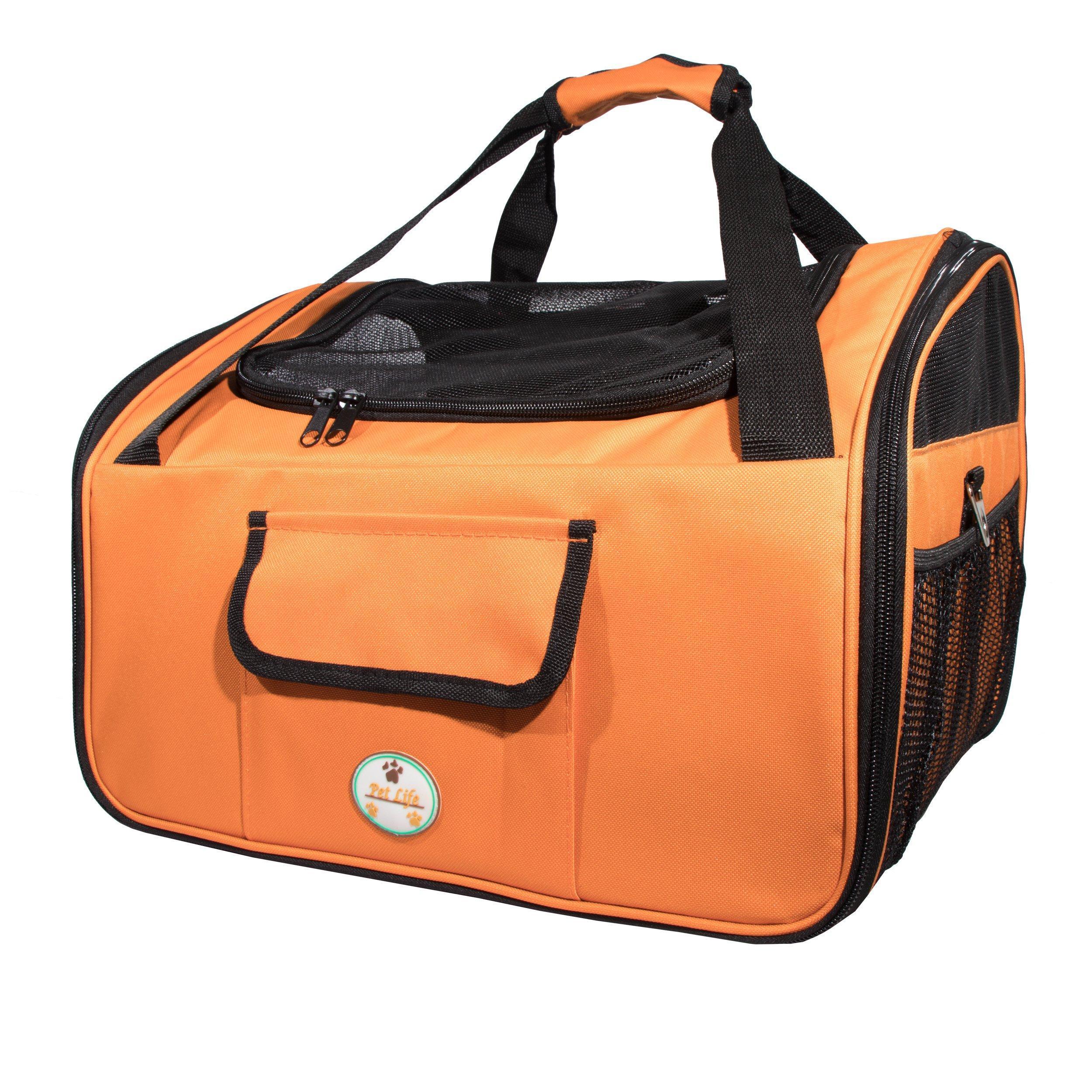 Pet Life Ultra-Lock Collapsible Safety Travel Wire Folding Pet Dog Carseat Car Seat Carrier crate