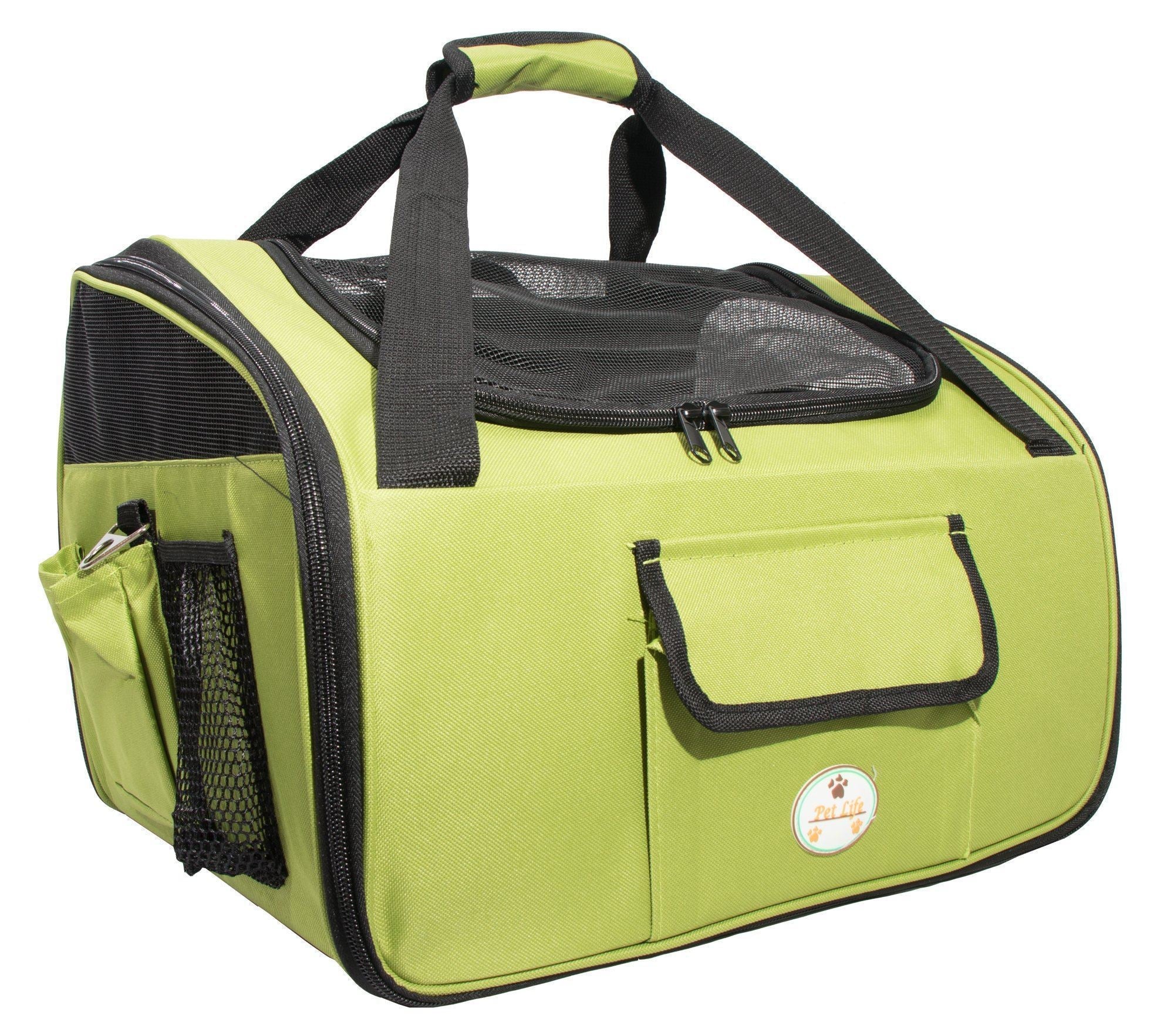 Pet Life Ultra-Lock Collapsible Safety Travel Wire Folding Pet Dog Carseat Car Seat Carrier crate