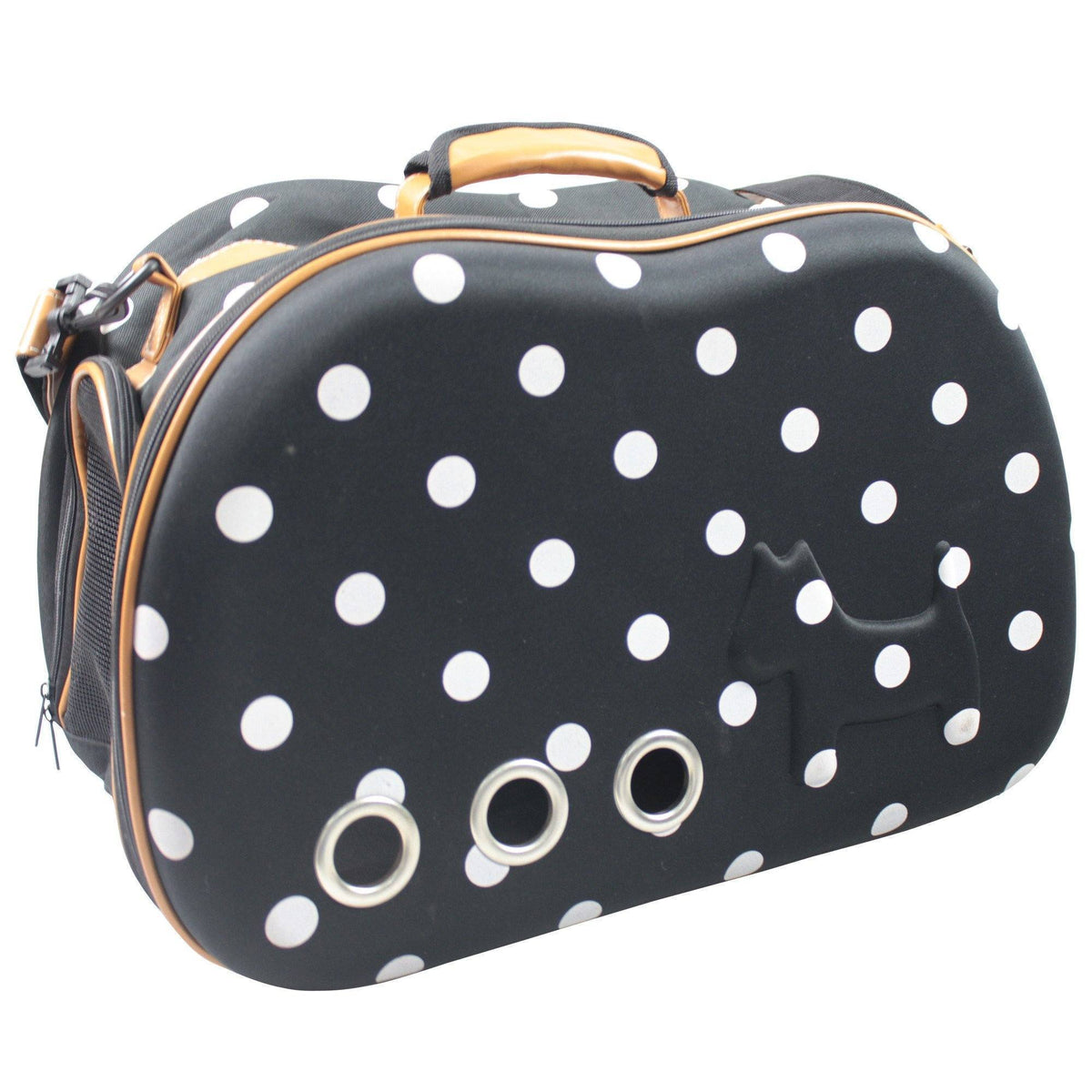 Pet Life Venta-shell Airline Approved Perforated Dotted Collapsible Military Grade Fashion Designer Pet Dog Carrier Crate