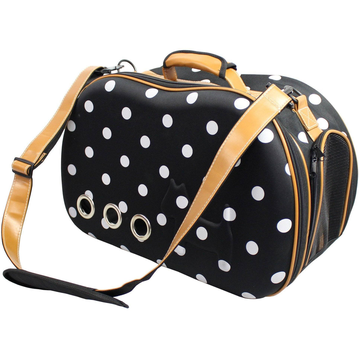 Pet Life Venta-shell Airline Approved Perforated Dotted Collapsible Military Grade Fashion Designer Pet Dog Carrier Crate