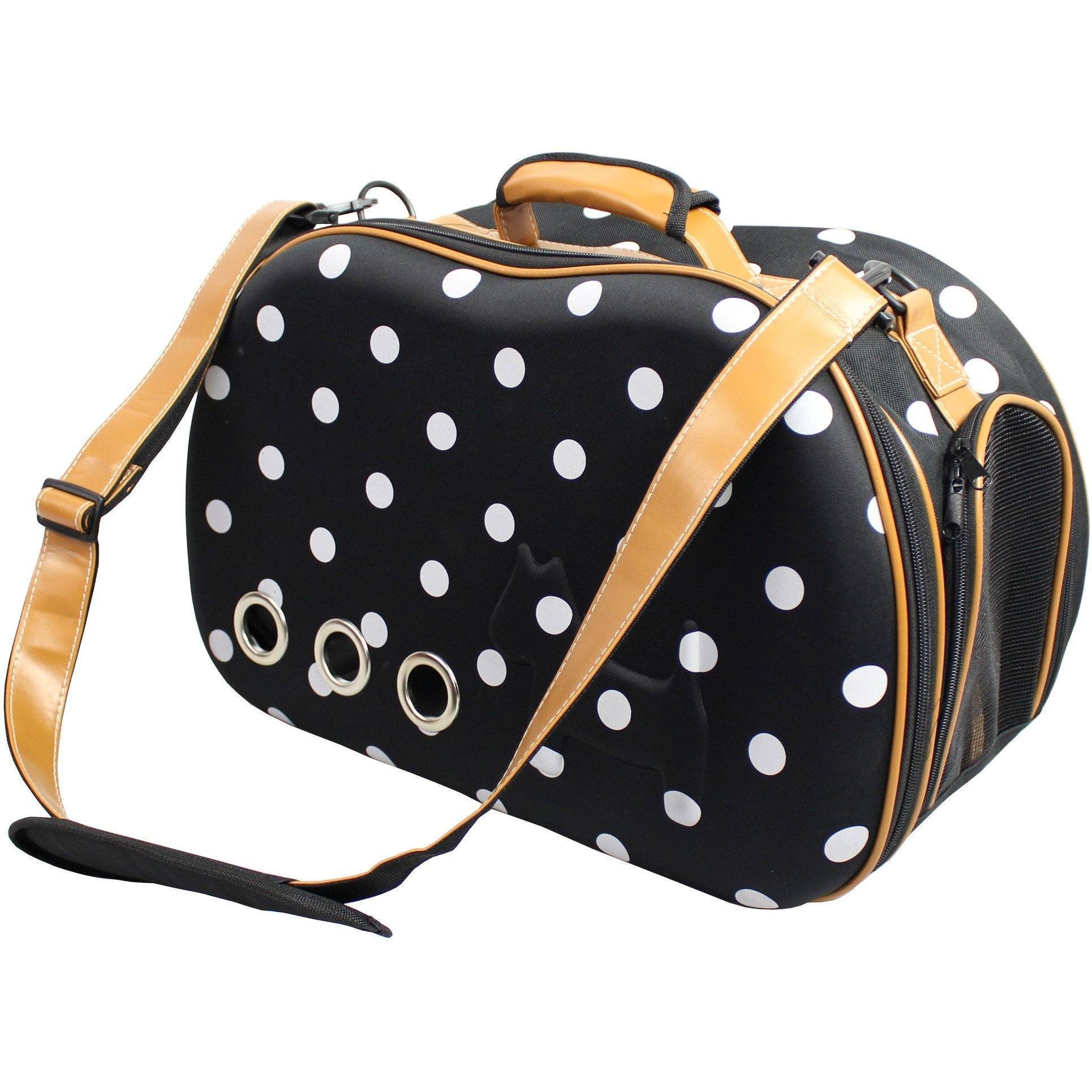 Pet Life Venta-shell Airline Approved Perforated Dotted Collapsible Military Grade Fashion Designer Pet Dog Carrier Crate