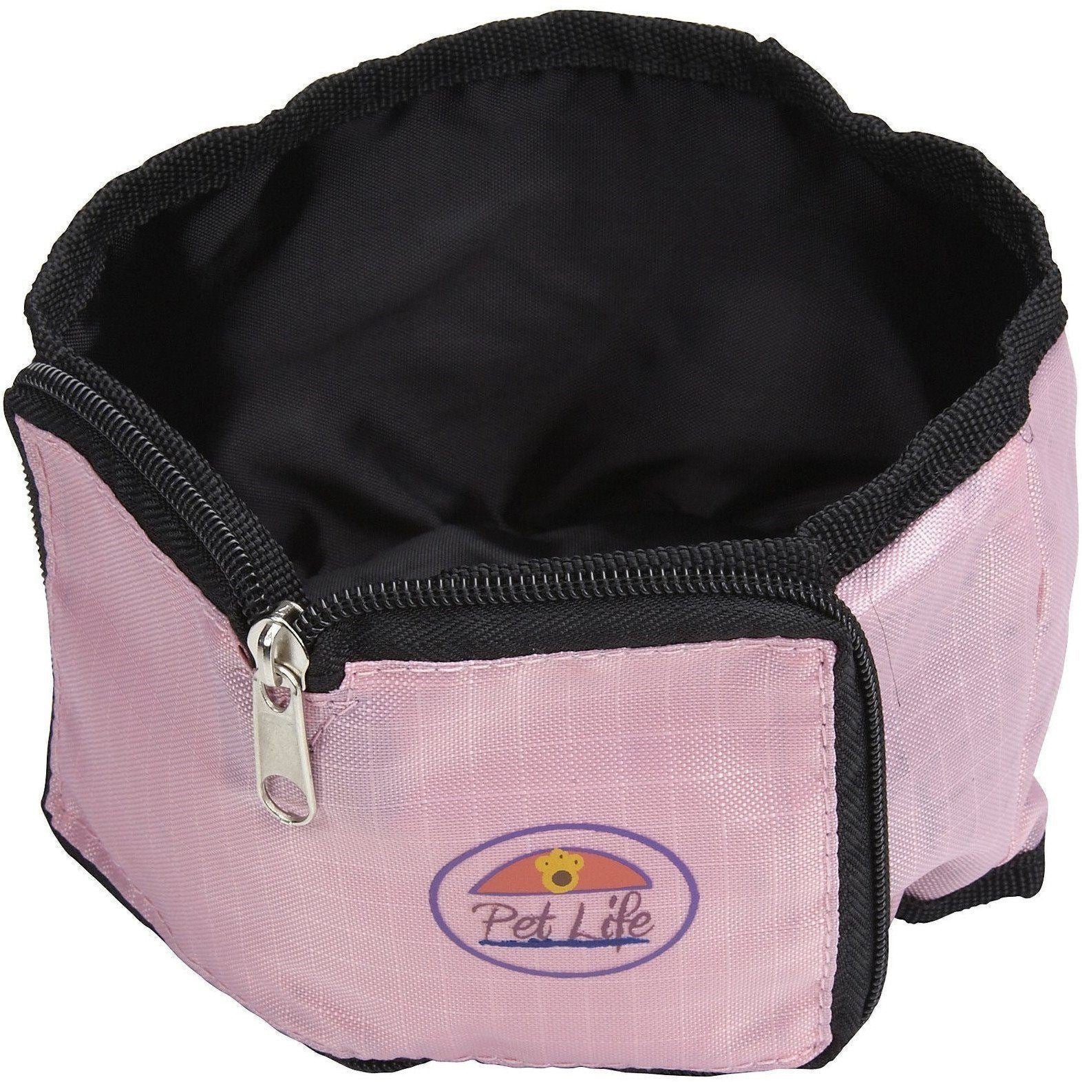 Pet Life Wallet Folding Waterproof Zippered Folding Pet Travel Cat and Dog Bowl