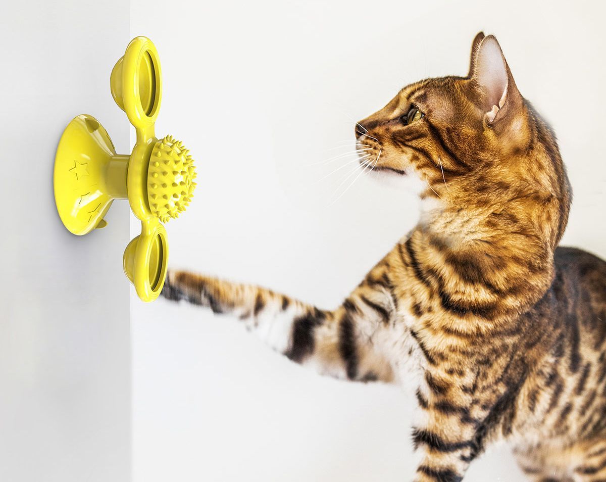 Pet Life Windmill Rotating Suction Cup Spinning Cat Toy