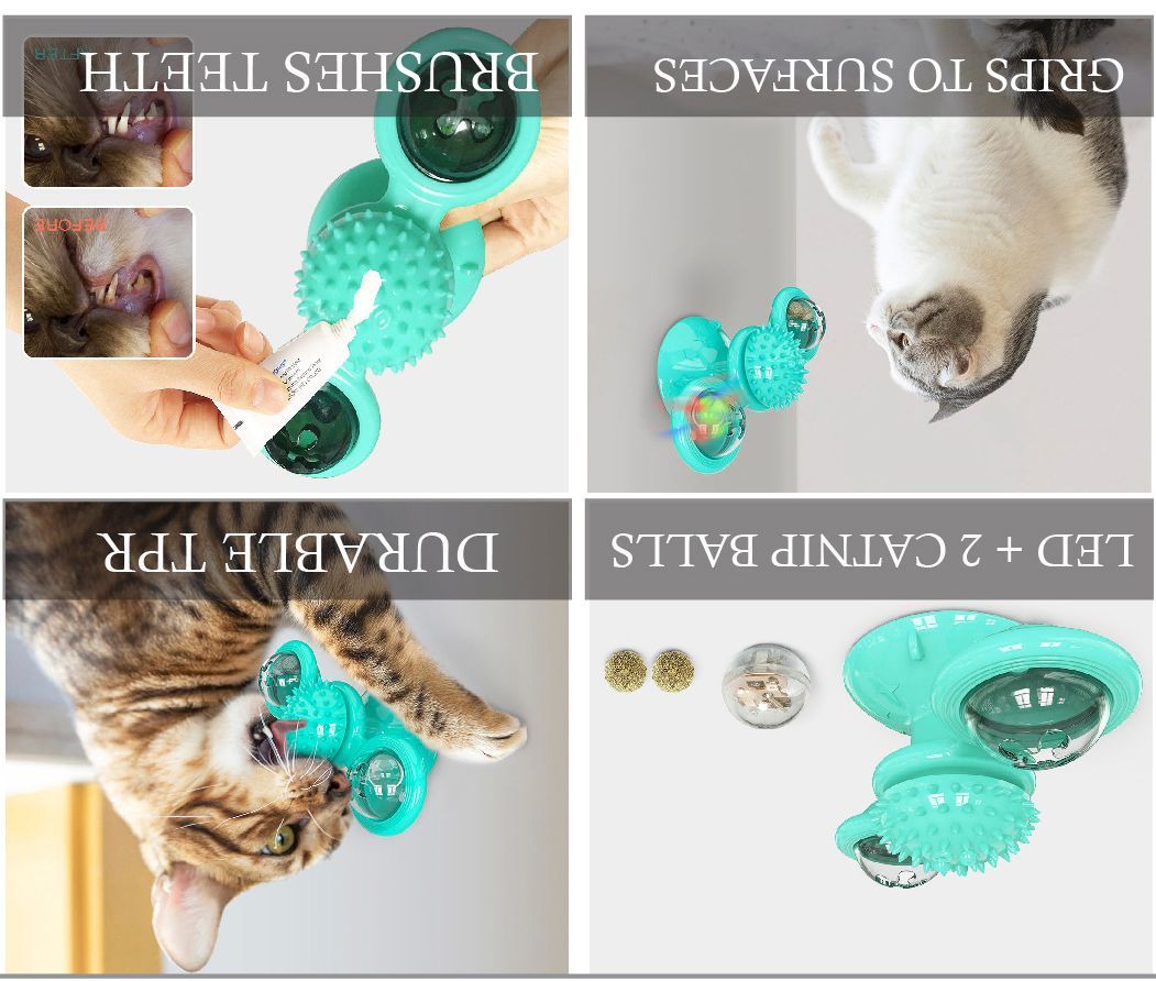 Pet Life Windmill Rotating Suction Cup Spinning Cat Toy