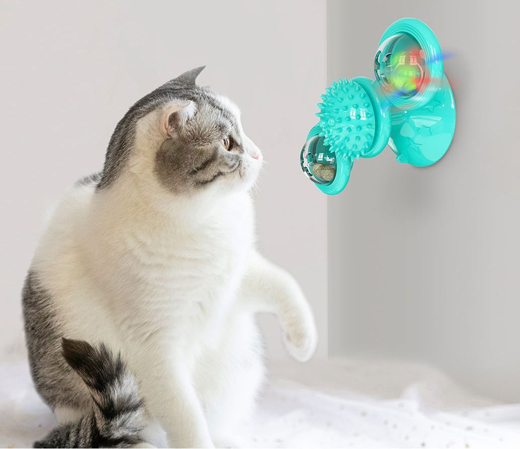 Pet Life Windmill Rotating Suction Cup Spinning Cat Toy