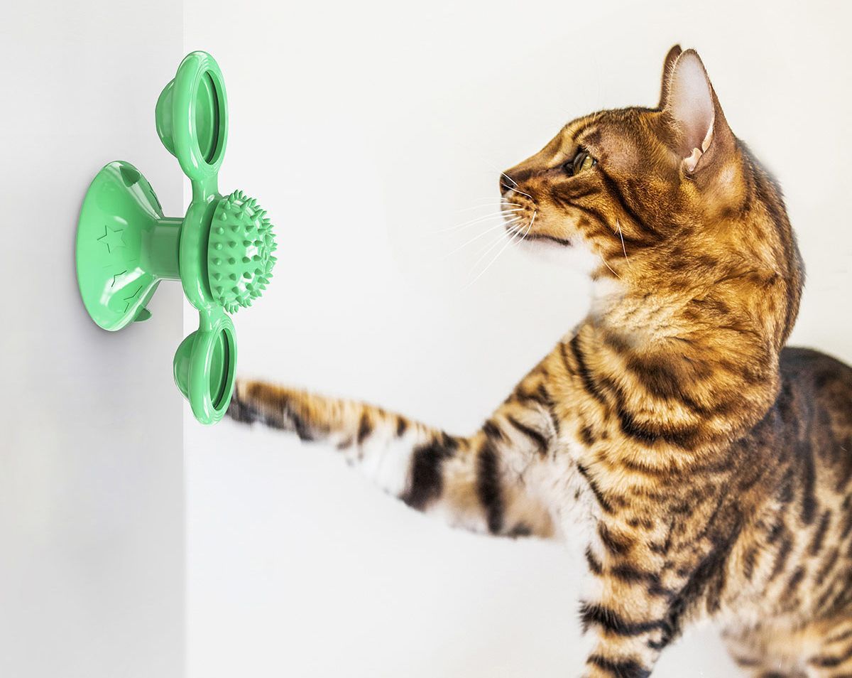 Pet Life Windmill Rotating Suction Cup Spinning Cat Toy