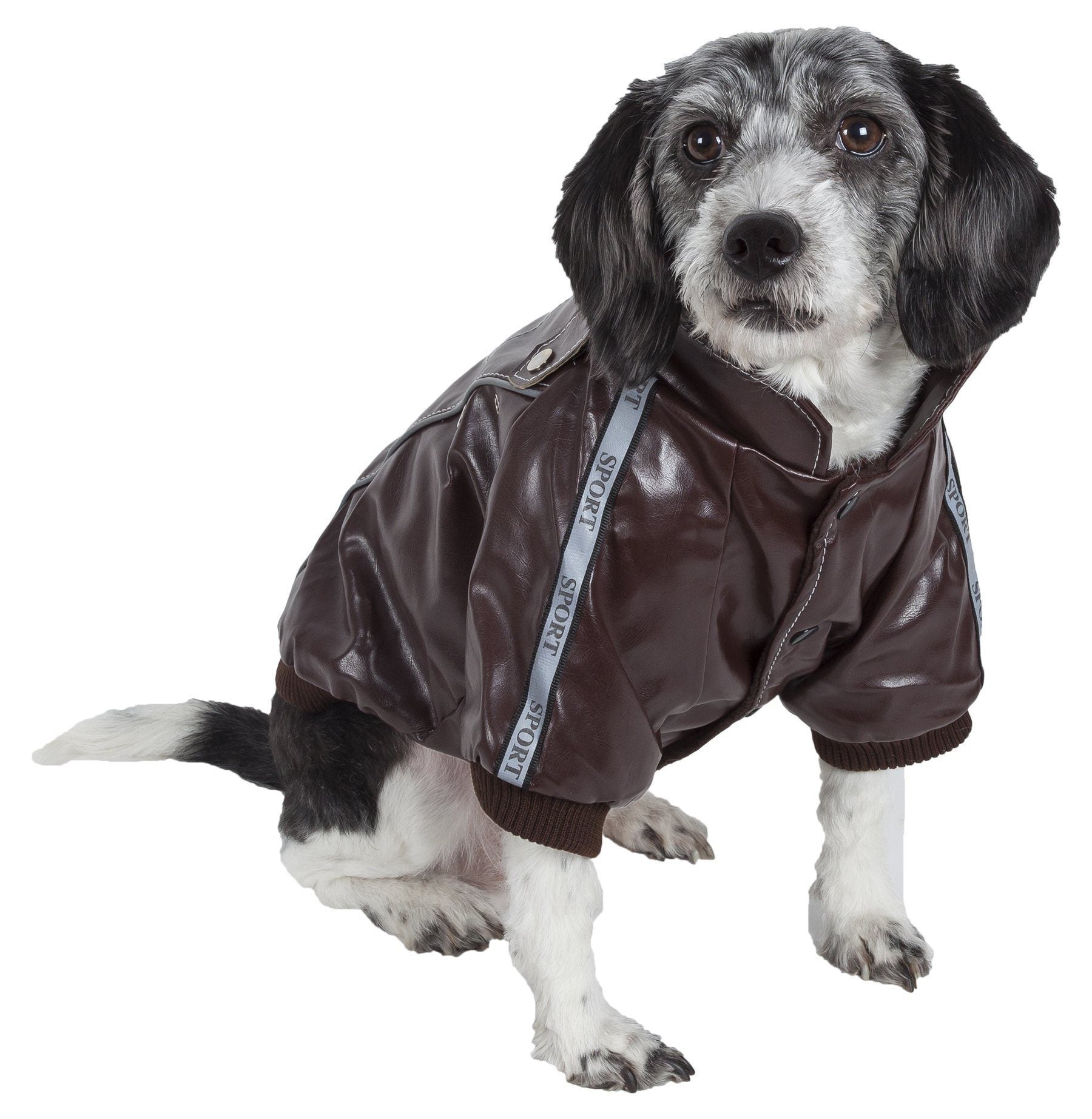 Pet Life ® Wuff-Rider Fashion Suede Stitched Dog Jacket