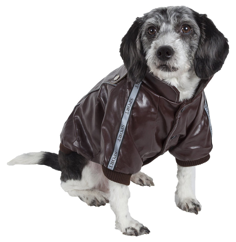 Pet Life Wuff-Rider Fashion Suede Stitched Dog Jacket