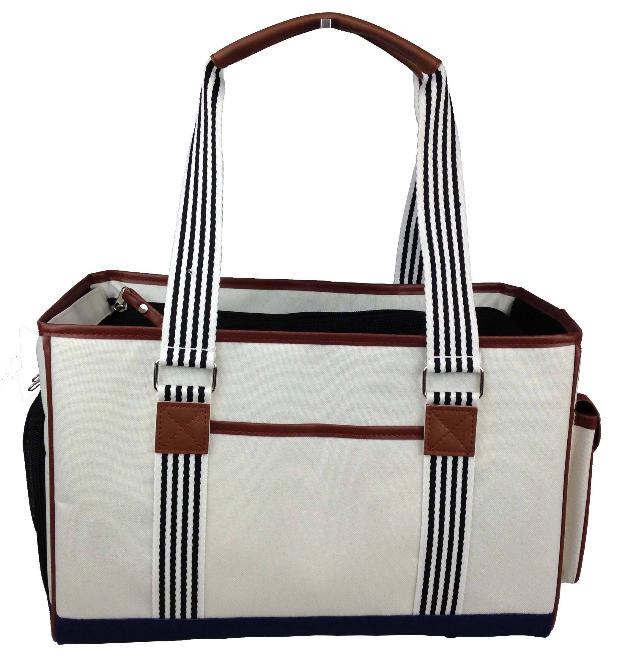 Pet Life Yacht Polo Designer Travel Fashion Pet Dog Carrier w/ Pouch