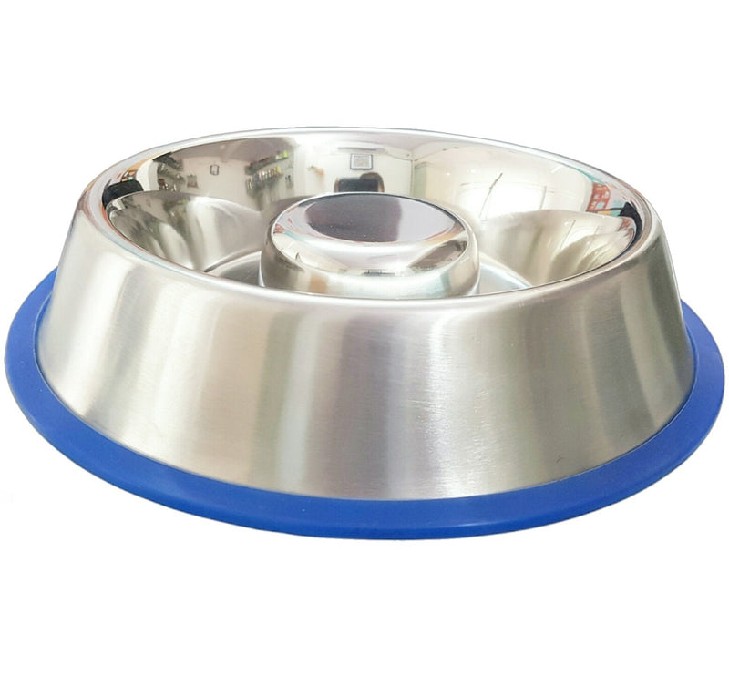 Mr. Peanuts Slow Feed Anti Bloat Dog Bowl with Bonded Silicone Base