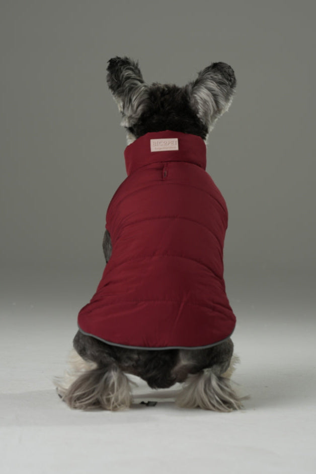 Reversible Dog Vest Jacket-Red Brown
