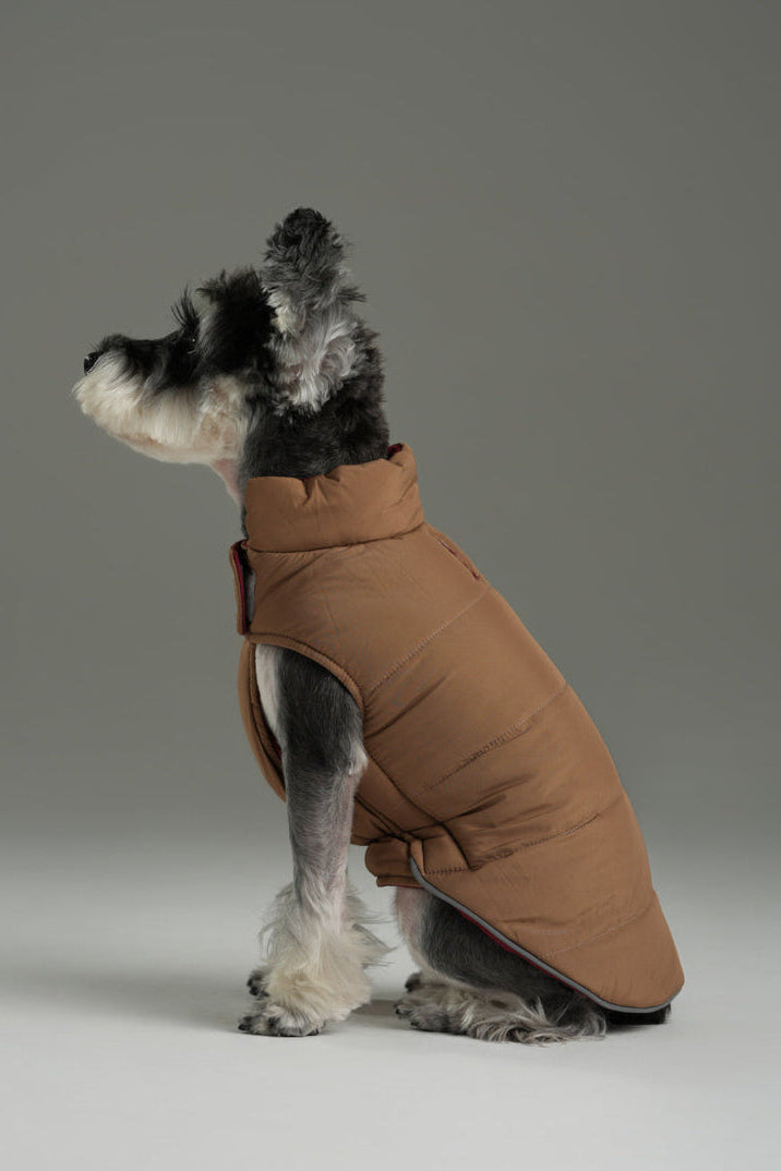 Reversible Dog Vest Jacket-Red Brown