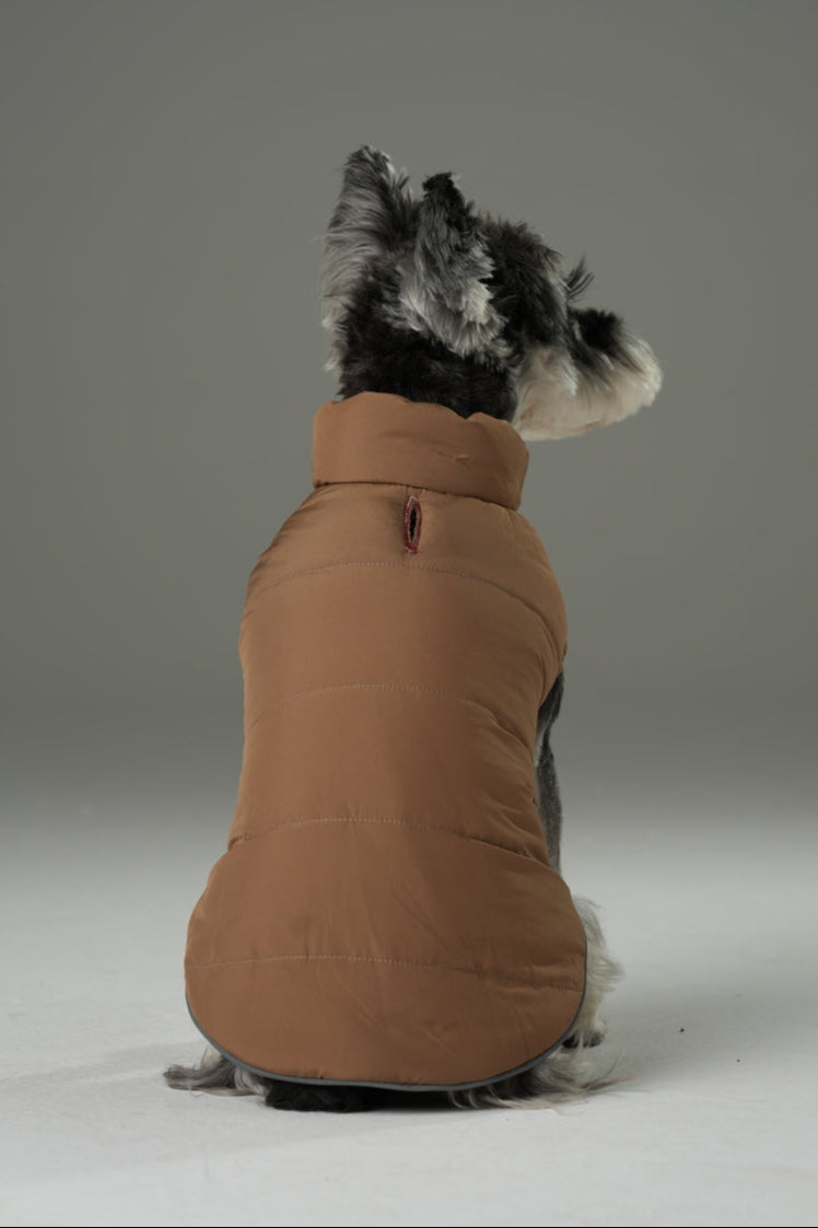 Reversible Dog Vest Jacket-Red Brown