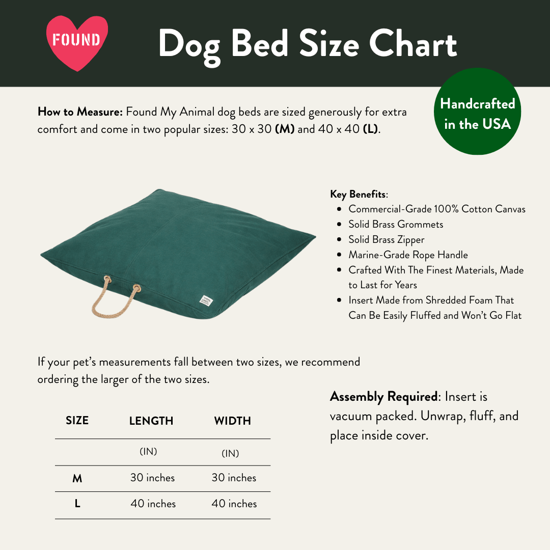 Pine Waxed Cotton Canvas Dog Bed