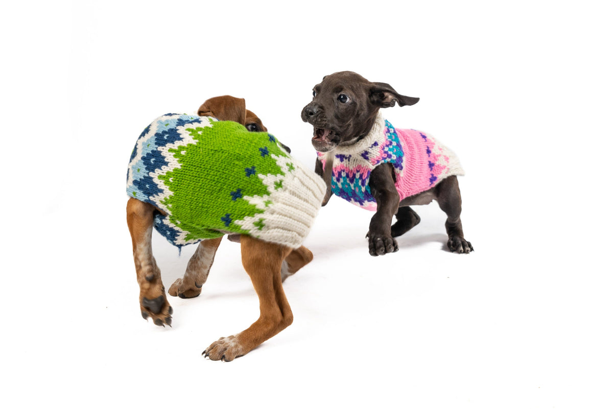 Chilly Dog Pink Ski Bum Wool Dog Sweater