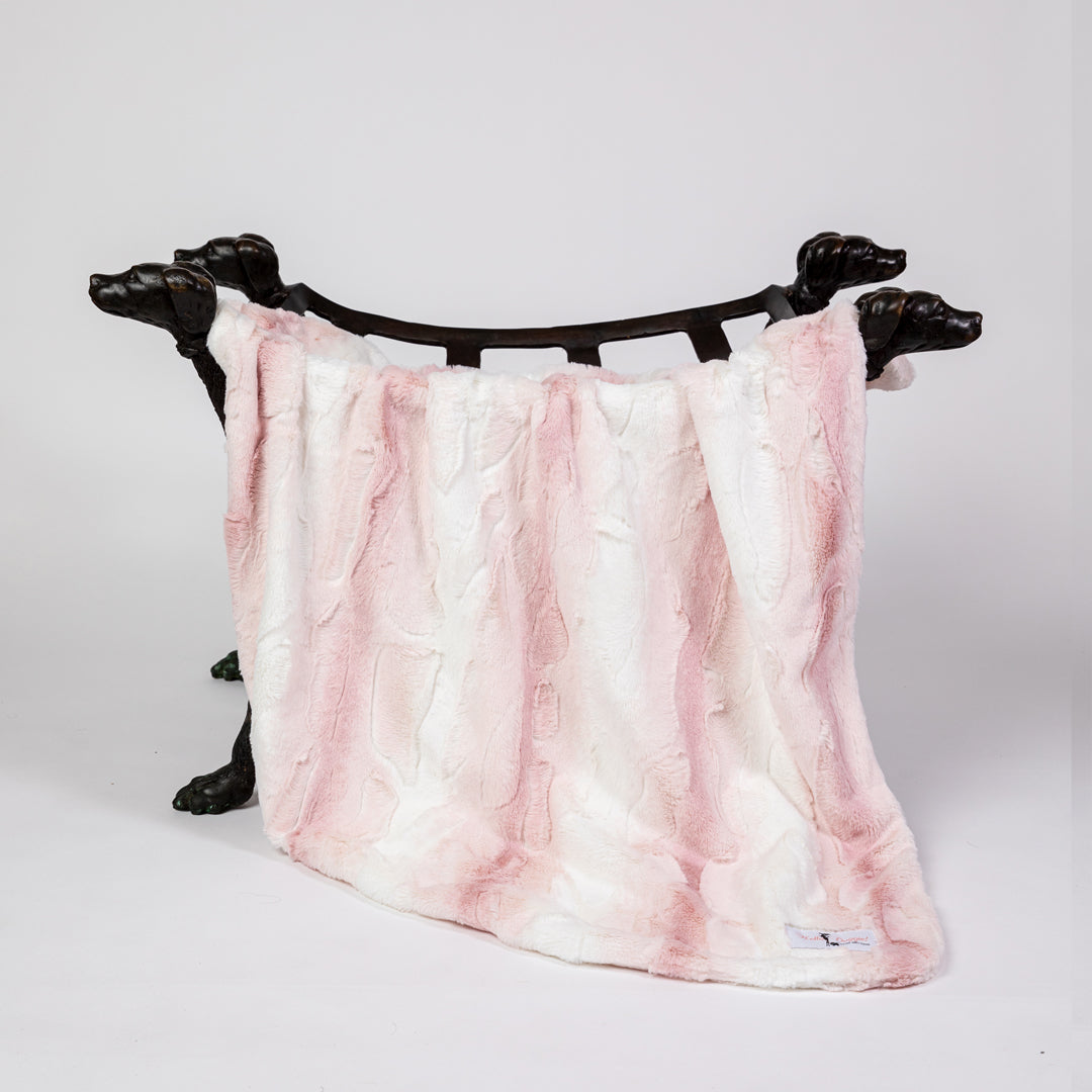 Hello Doggie Cashmere Pink Fawn Dog Blanket