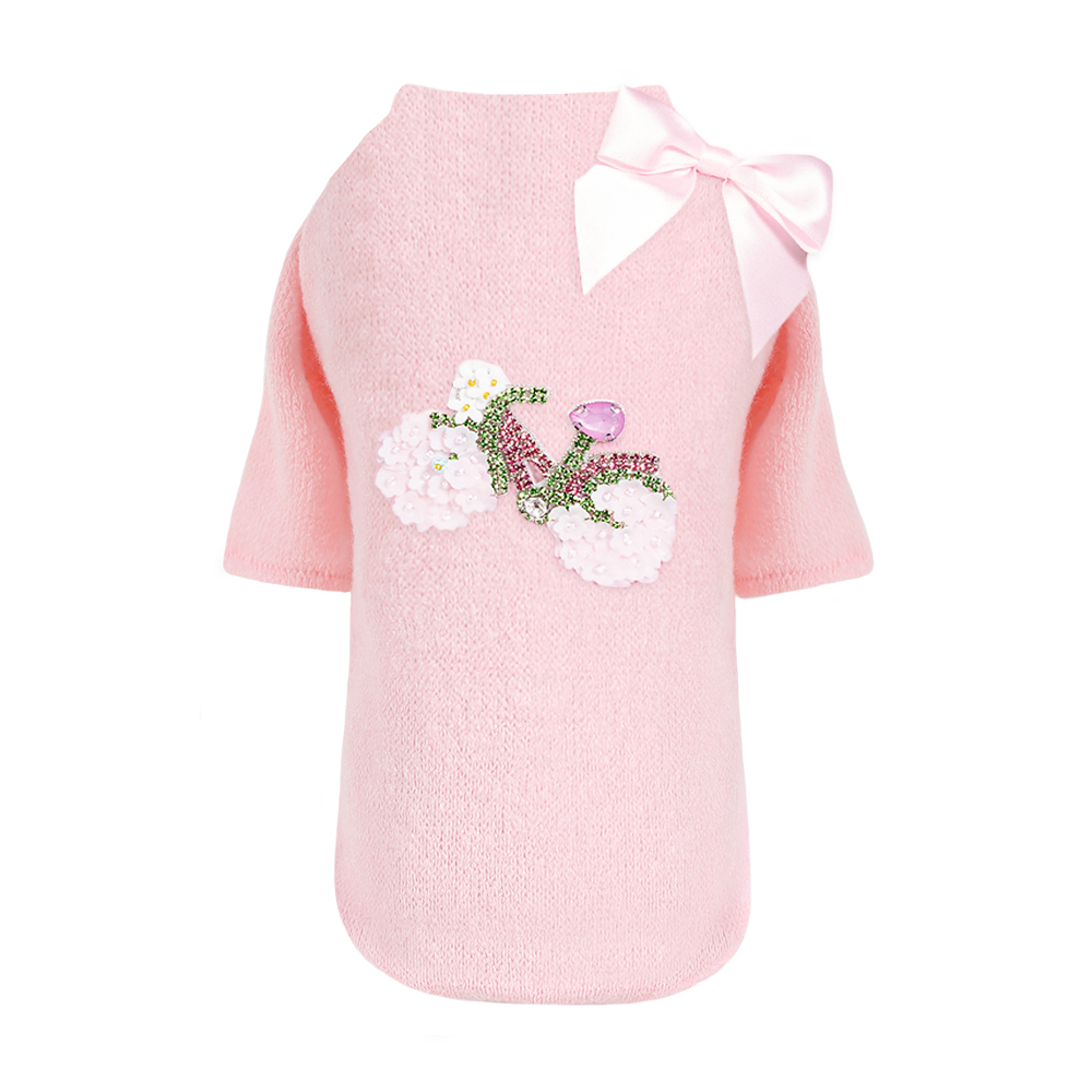 Hello Doggie Bicycle Satin Dog Sweater