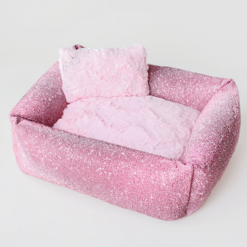 Hello Doggie Imperial Crystal Ultra-Plush Crystal Imperial Silver Dog Bed