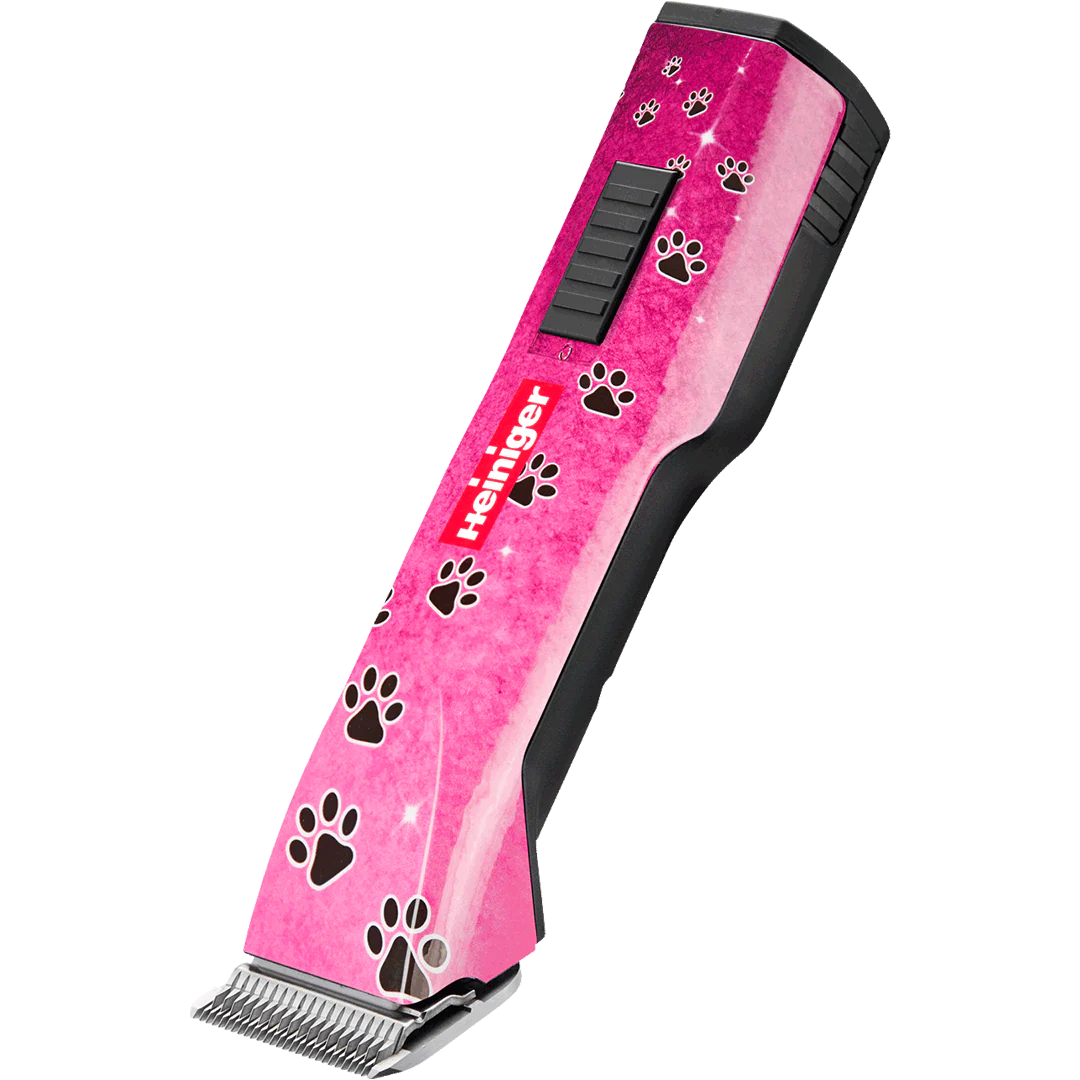 Pink Paws Saphir Cordless Clipper Two Batteries with Free Grip by Heiniger