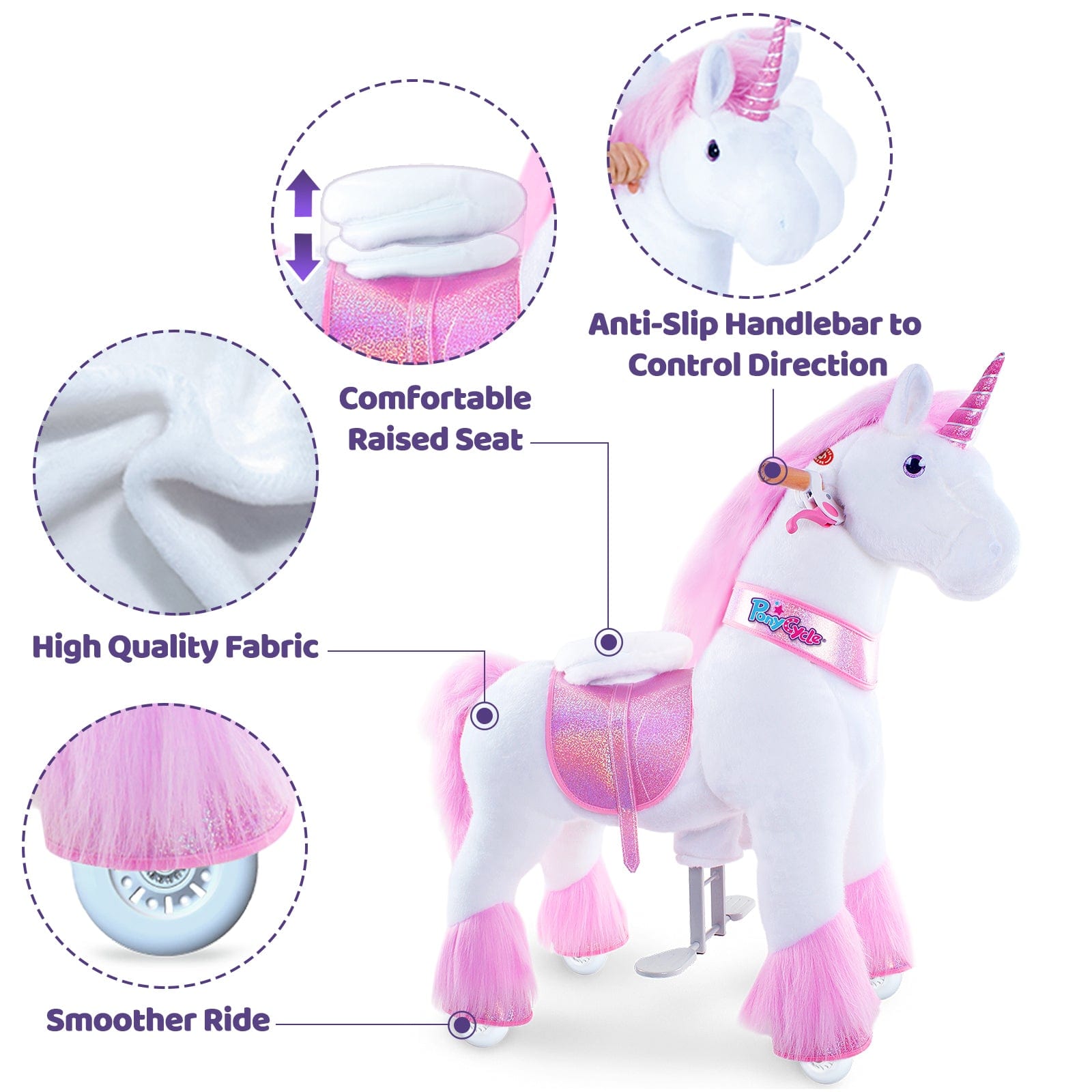 Model U Ride-On Unicorn Age 4-7 Pink
