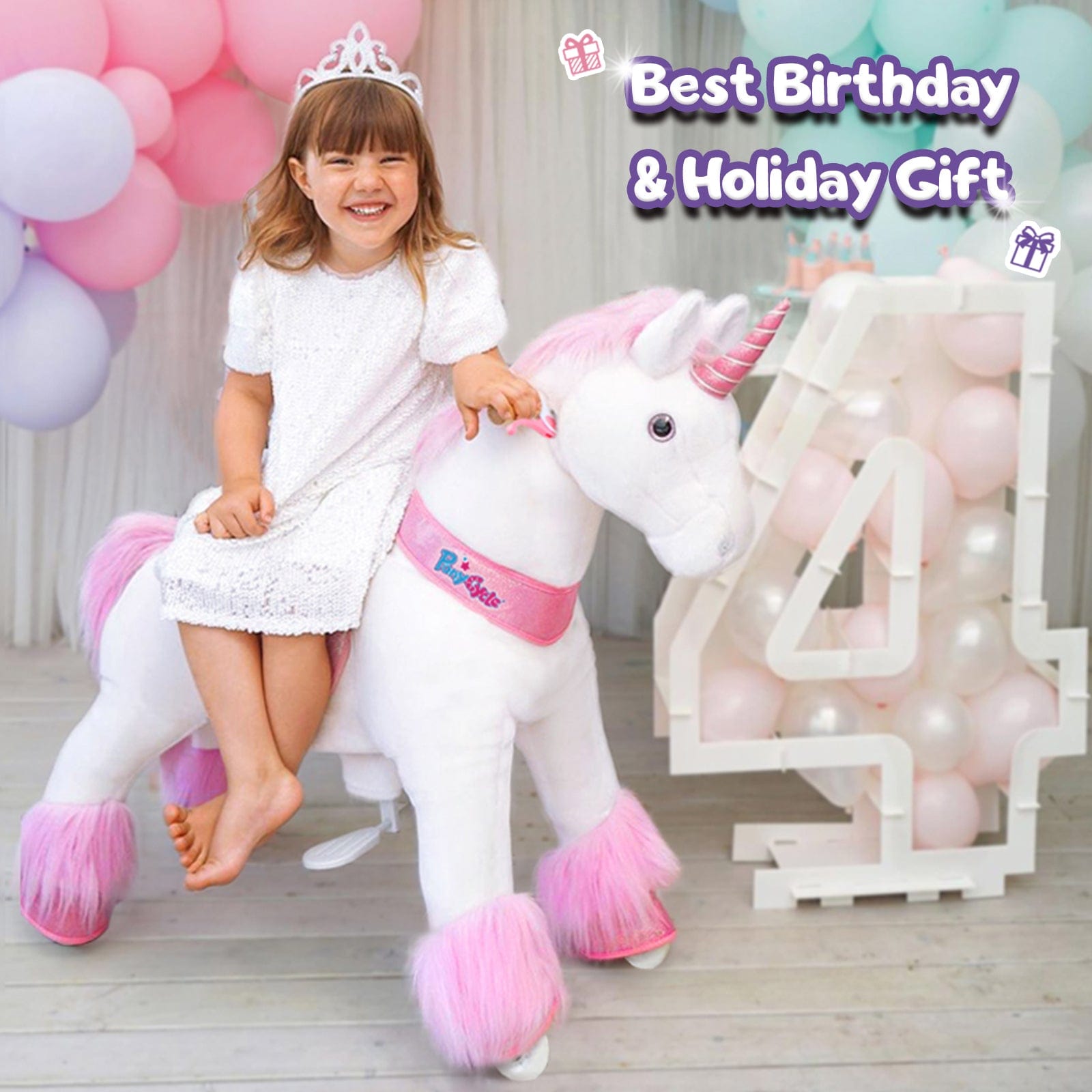Model U Ride-On Unicorn Age 3-4 Pink