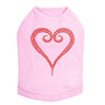 Red Rhinestone Heart - Dog Tank