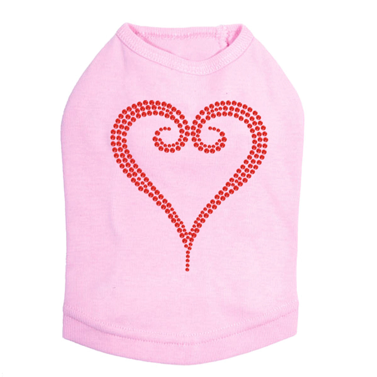 Red Rhinestone Heart - Dog Tank