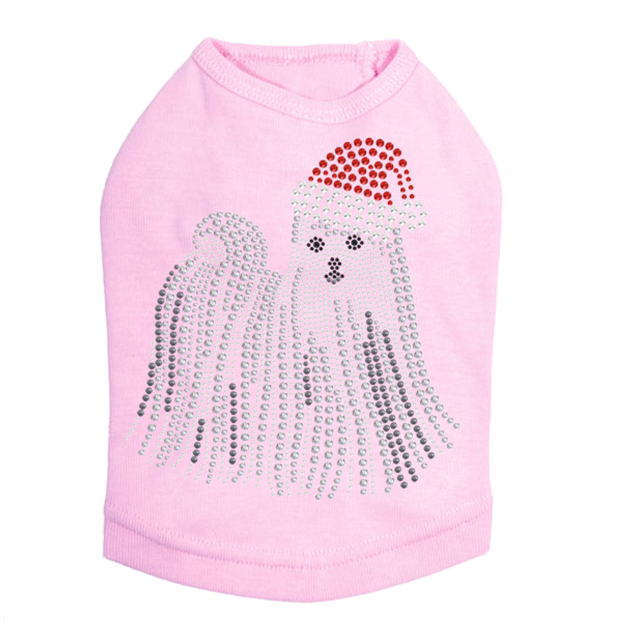 Maltese with Santa Hat - Dog Tank