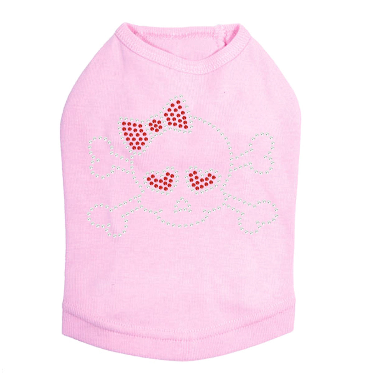 Skull with Red Bow - Dog Tank